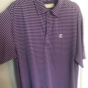 Donald Ross polo, size large, purple/white/black